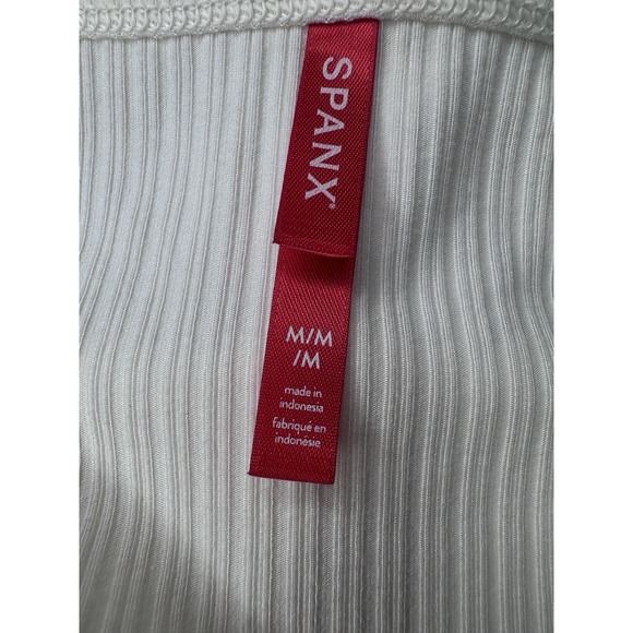 Spanx Top Stretch Rib Ribbed Powder Shirt Medium M L/S Square Fitted Minimalist - Picture 7 of 8